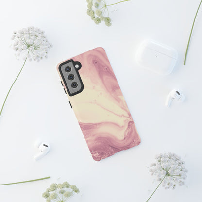 Blush Marble Glow – Samsung Galaxy Case with Rose Gold Swirl Design - BOGO Cases