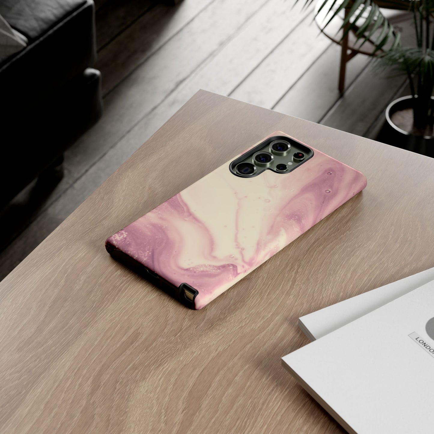 Blush Marble Glow – Samsung Galaxy Case with Rose Gold Swirl Design - BOGO Cases