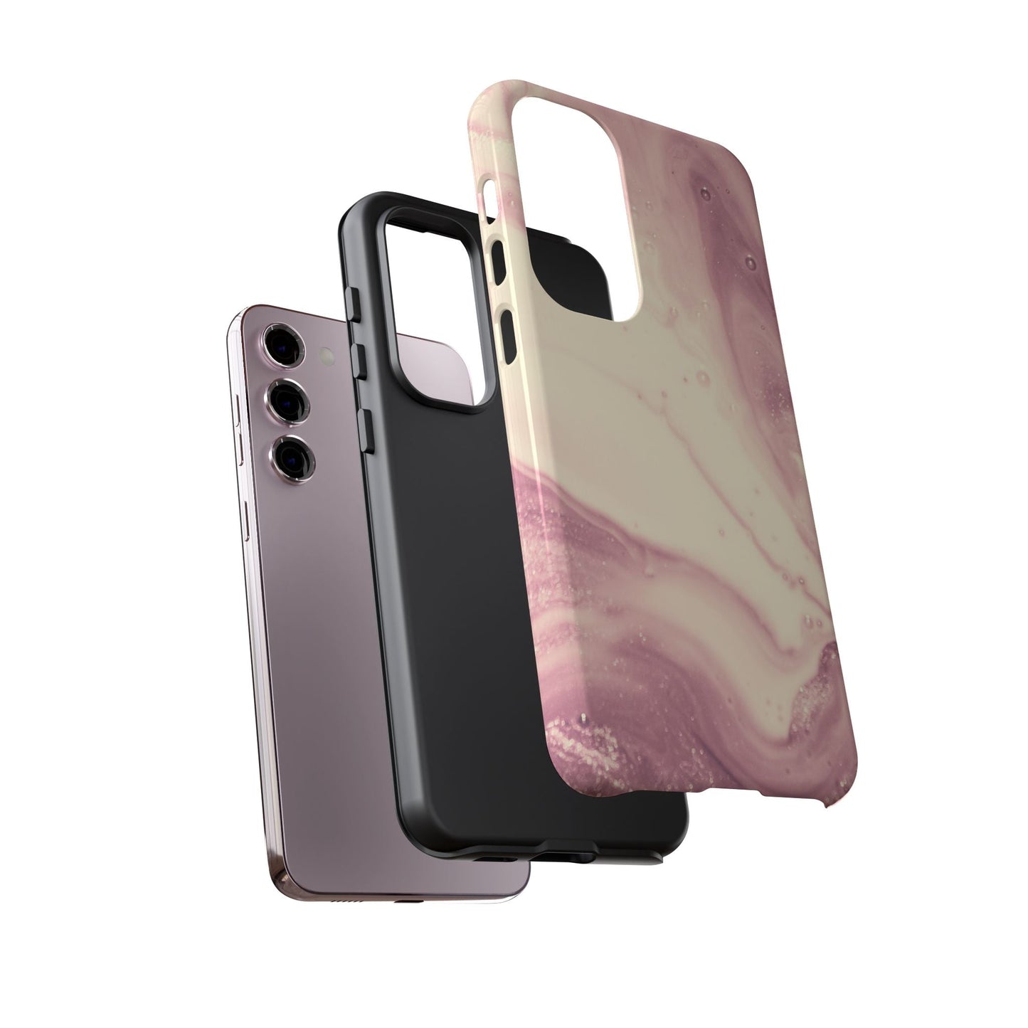 Blush Marble Glow – Samsung Galaxy Case with Rose Gold Swirl Design - BOGO Cases