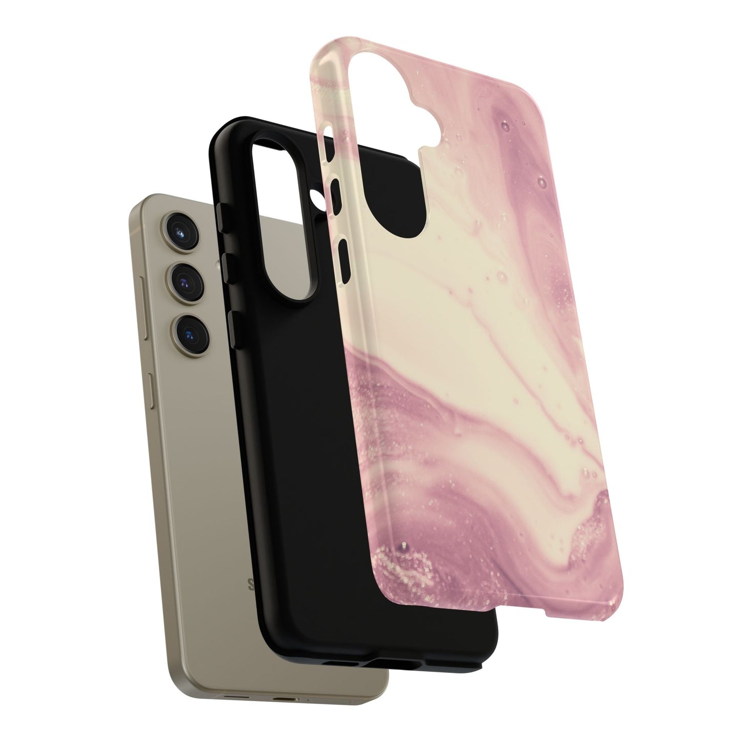 Blush Marble Glow – Samsung Galaxy Case with Rose Gold Swirl Design - BOGO Cases