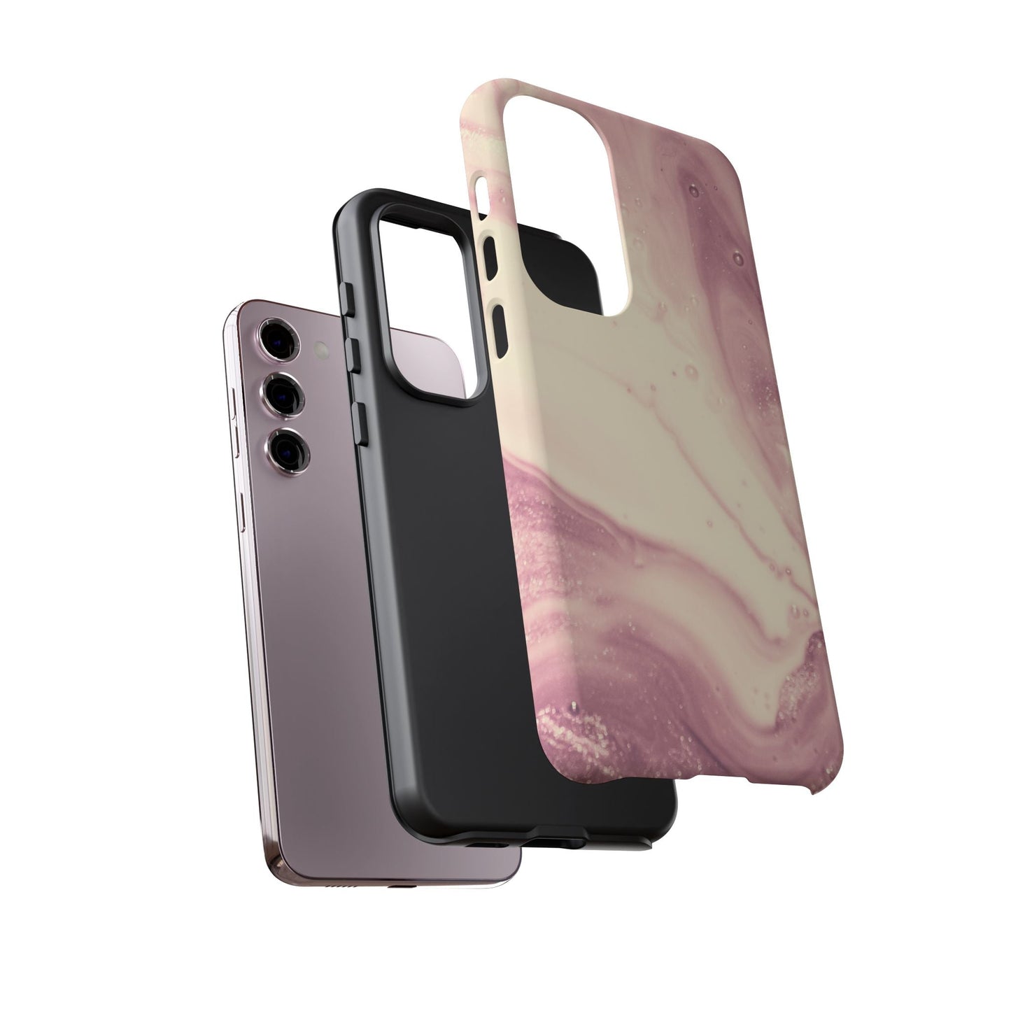 Blush Marble Glow – Samsung Galaxy Case with Rose Gold Swirl Design - BOGO Cases