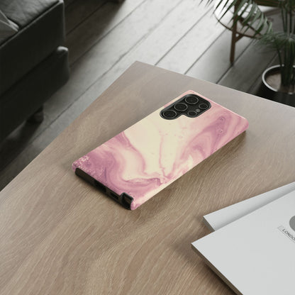 Blush Marble Glow – Samsung Galaxy Case with Rose Gold Swirl Design - BOGO Cases