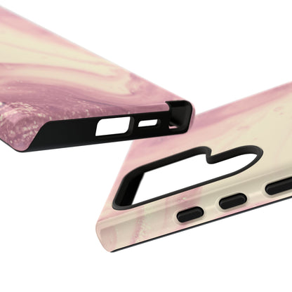 Blush Marble Glow – Samsung Galaxy Case with Rose Gold Swirl Design - BOGO Cases
