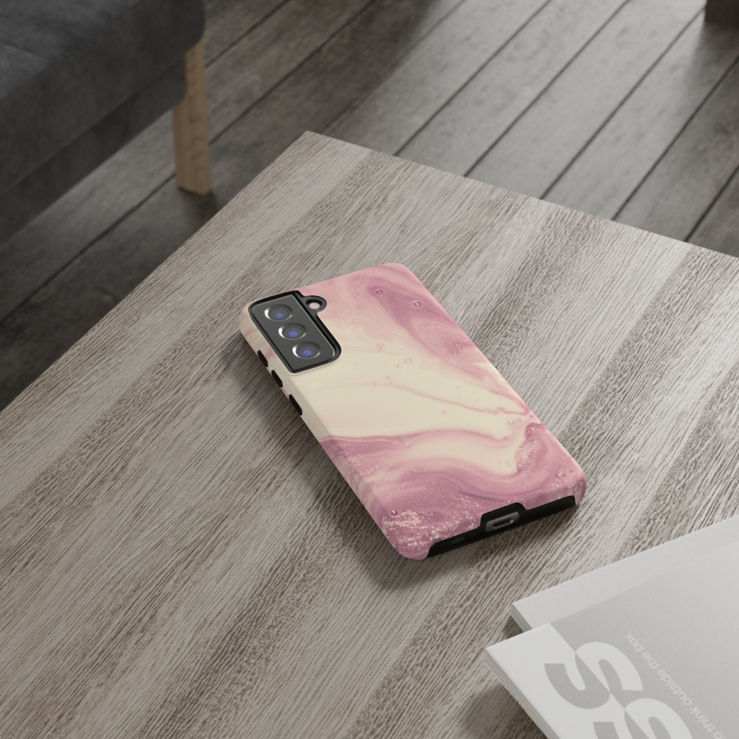 Blush Marble Glow – Samsung Galaxy Case with Rose Gold Swirl Design - BOGO Cases