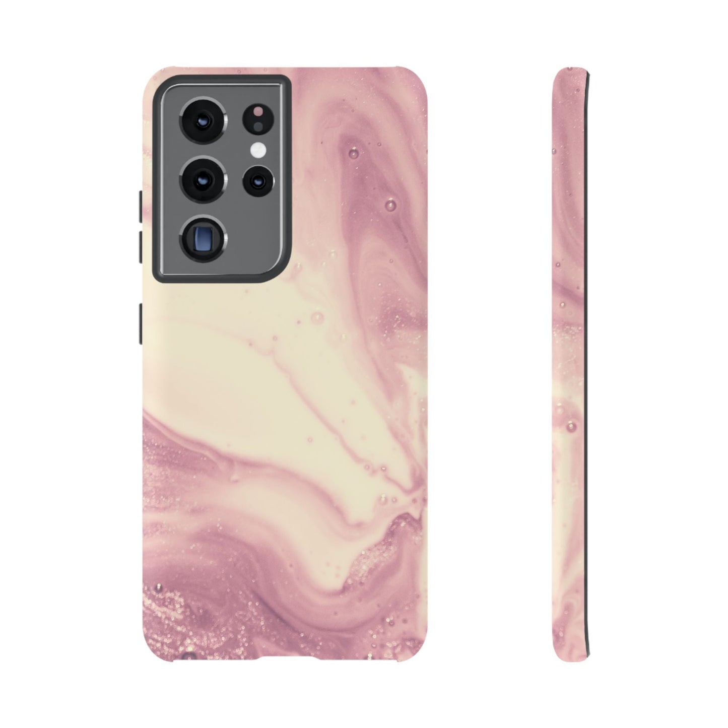 Blush Marble Glow – Samsung Galaxy Case with Rose Gold Swirl Design - BOGO Cases
