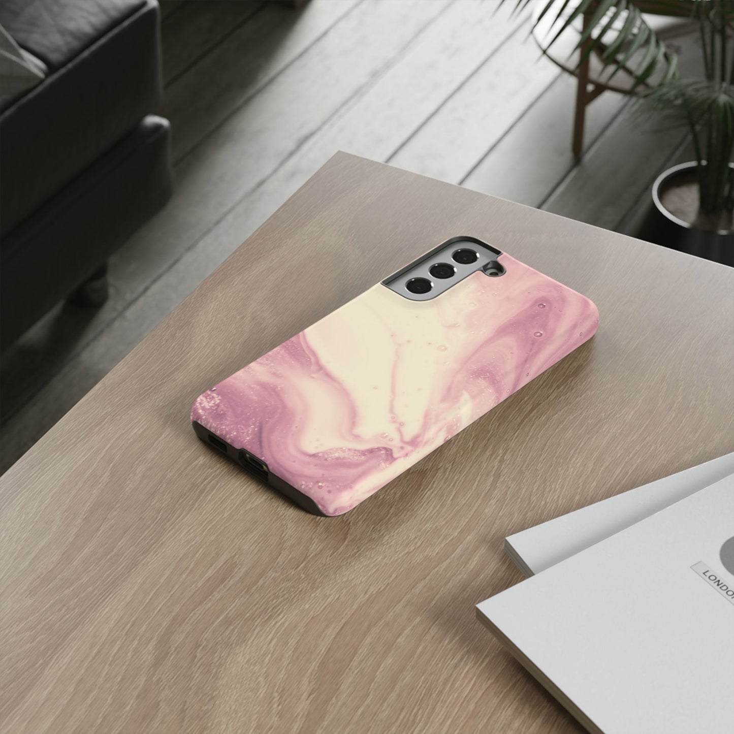 Blush Marble Glow – Samsung Galaxy Case with Rose Gold Swirl Design - BOGO Cases