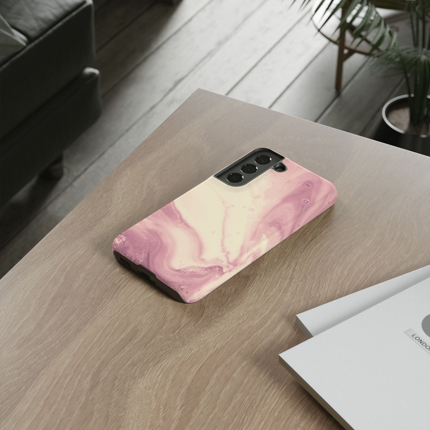 Blush Marble Glow – Samsung Galaxy Case with Rose Gold Swirl Design - BOGO Cases