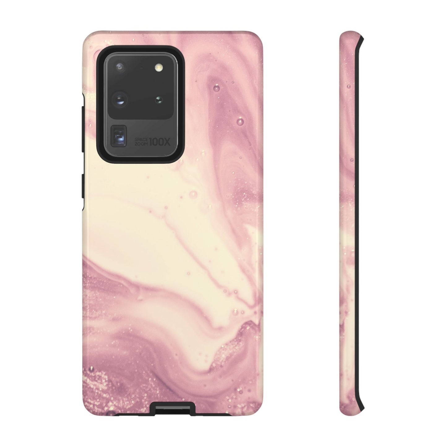 Blush Marble Glow – Samsung Galaxy Case with Rose Gold Swirl Design - BOGO Cases