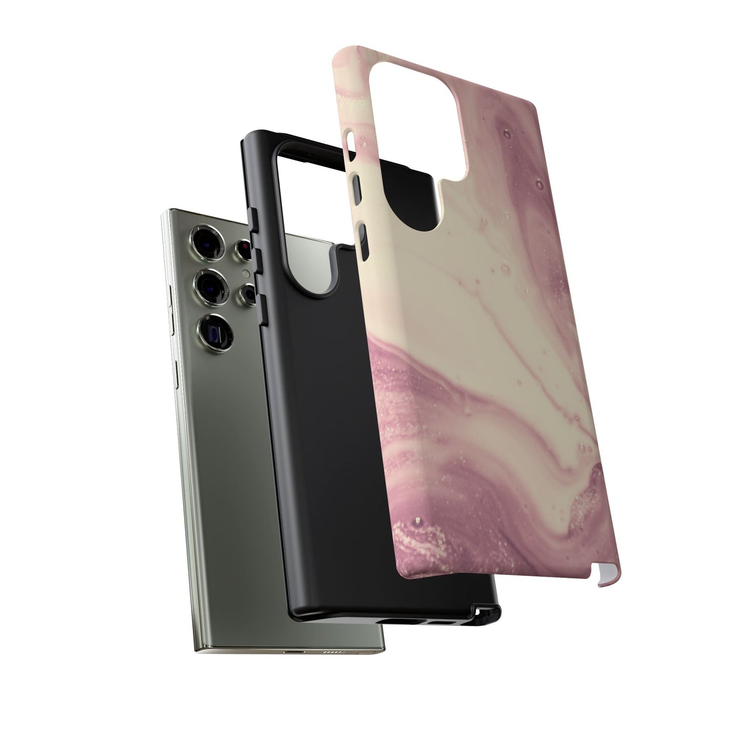 Blush Marble Glow – Samsung Galaxy Case with Rose Gold Swirl Design - BOGO Cases