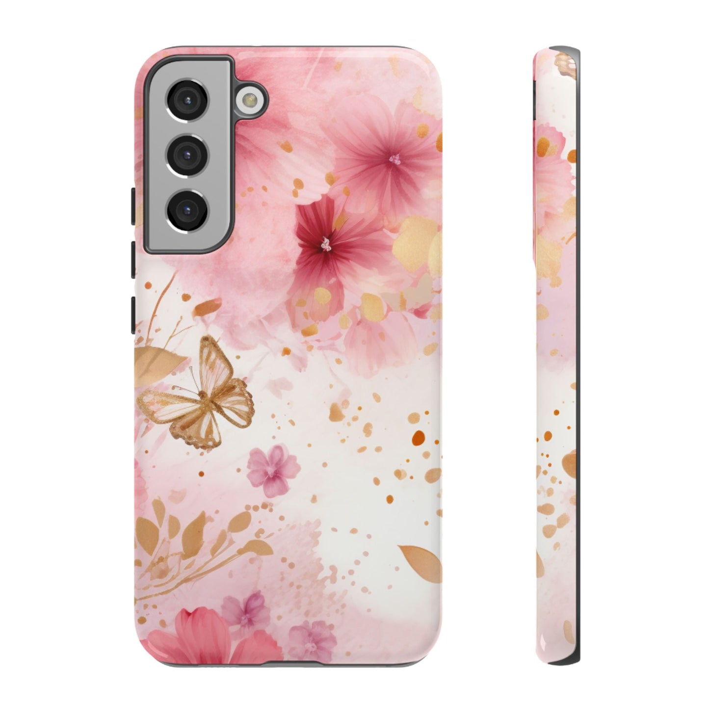 Blush Pink Floral Butterfly - Samsung Galaxy Case - BOGO Cases