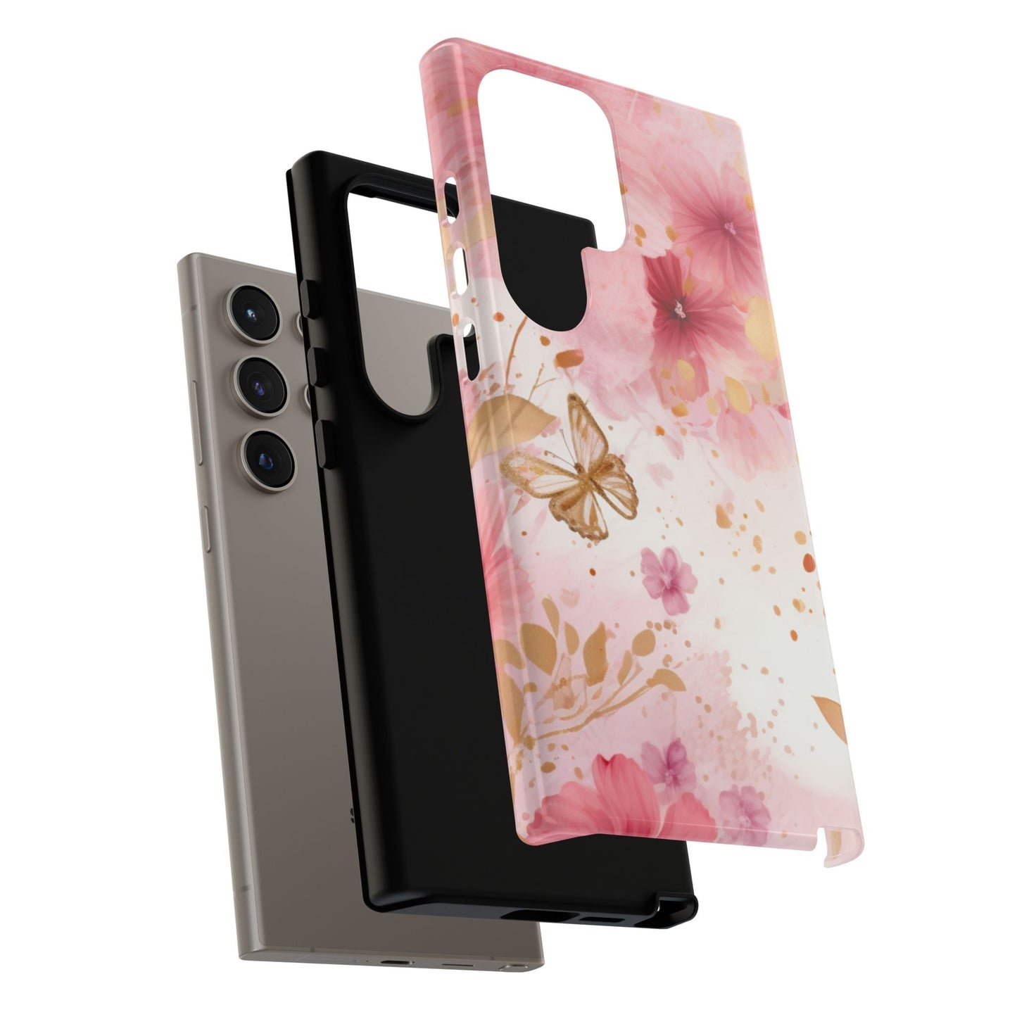 Blush Pink Floral Butterfly - Samsung Galaxy Case - BOGO Cases