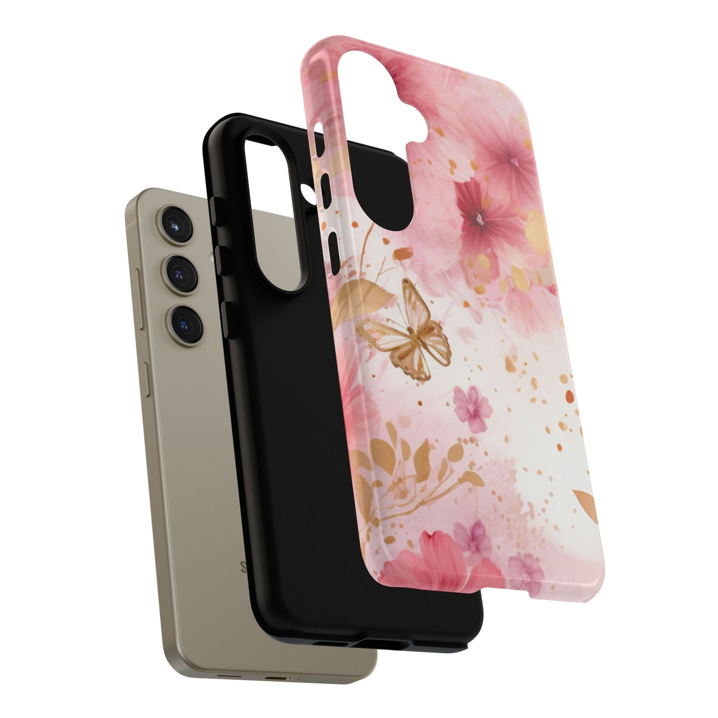 Blush Pink Floral Butterfly - Samsung Galaxy Case - BOGO Cases