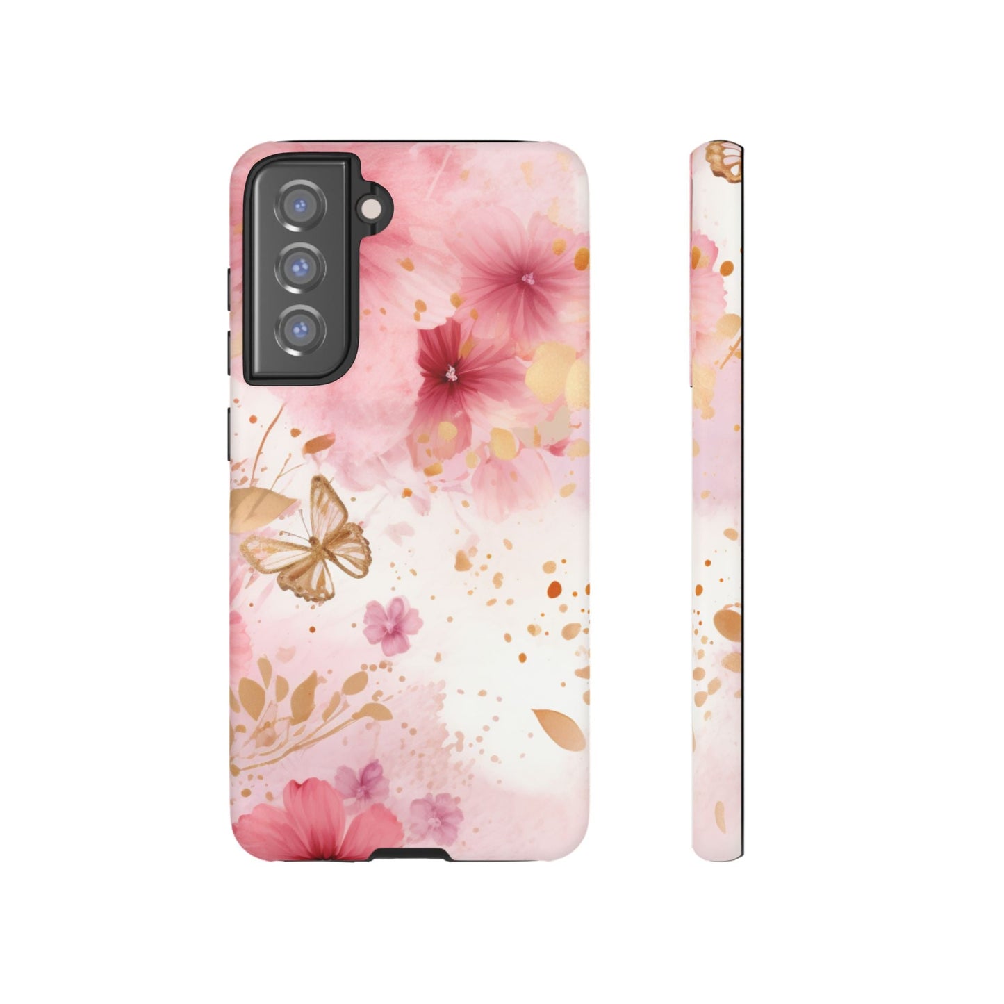 Blush Pink Floral Butterfly - Samsung Galaxy Case - BOGO Cases