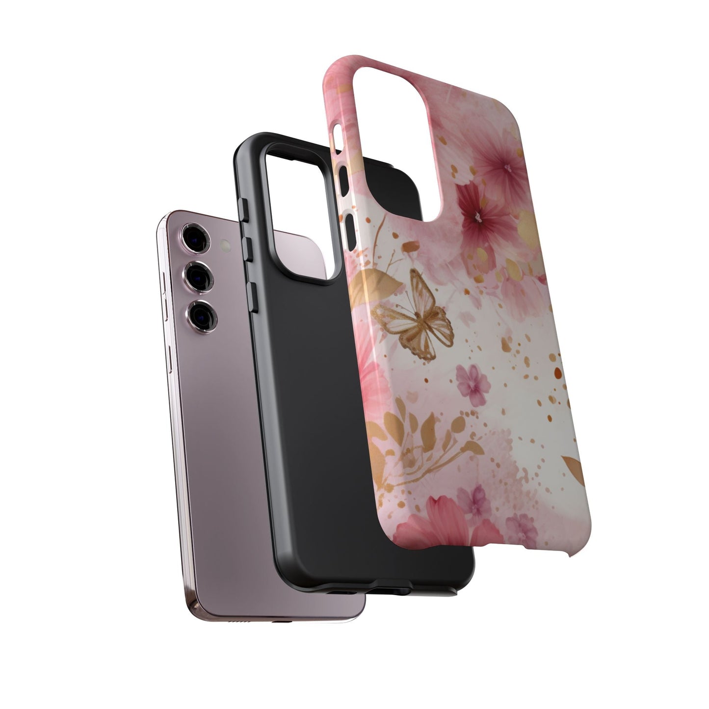 Blush Pink Floral Butterfly - Samsung Galaxy Case - BOGO Cases