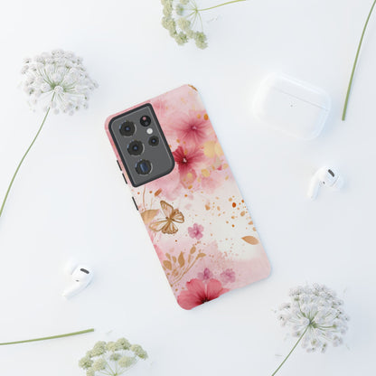 Blush Pink Floral Butterfly - Samsung Galaxy Case - BOGO Cases