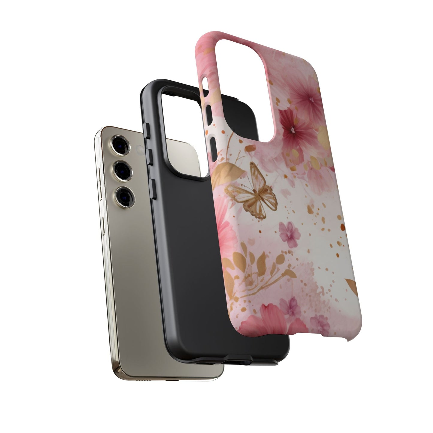 Blush Pink Floral Butterfly - Samsung Galaxy Case - BOGO Cases
