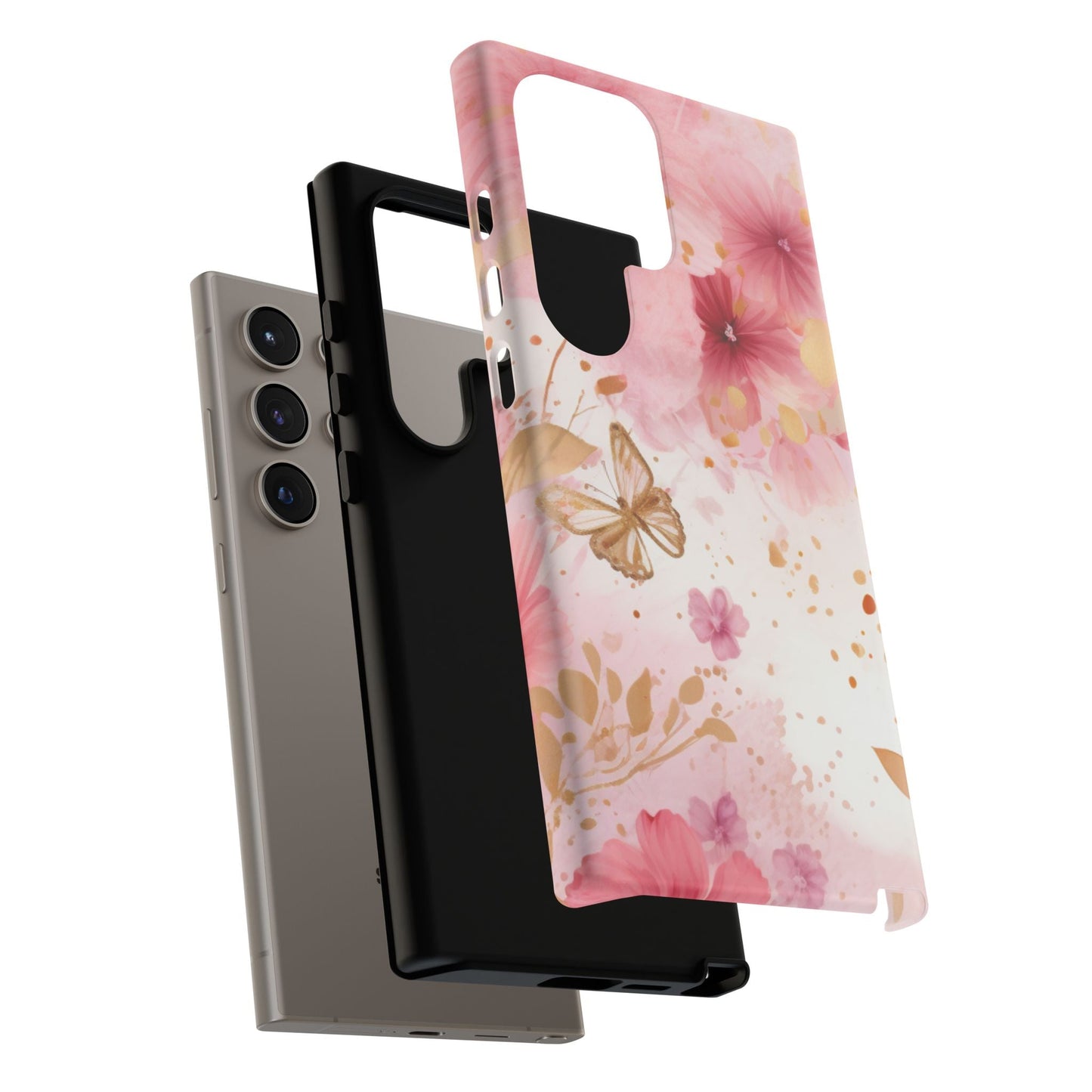 Blush Pink Floral Butterfly - Samsung Galaxy Case - BOGO Cases
