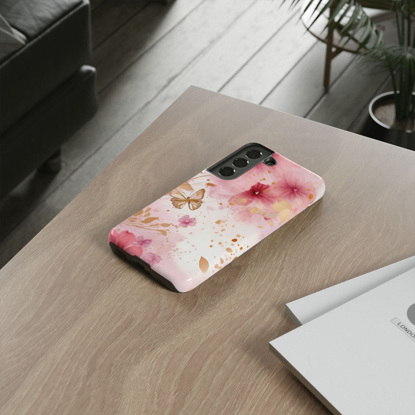 Blush Pink Floral Butterfly - Samsung Galaxy Case - BOGO Cases