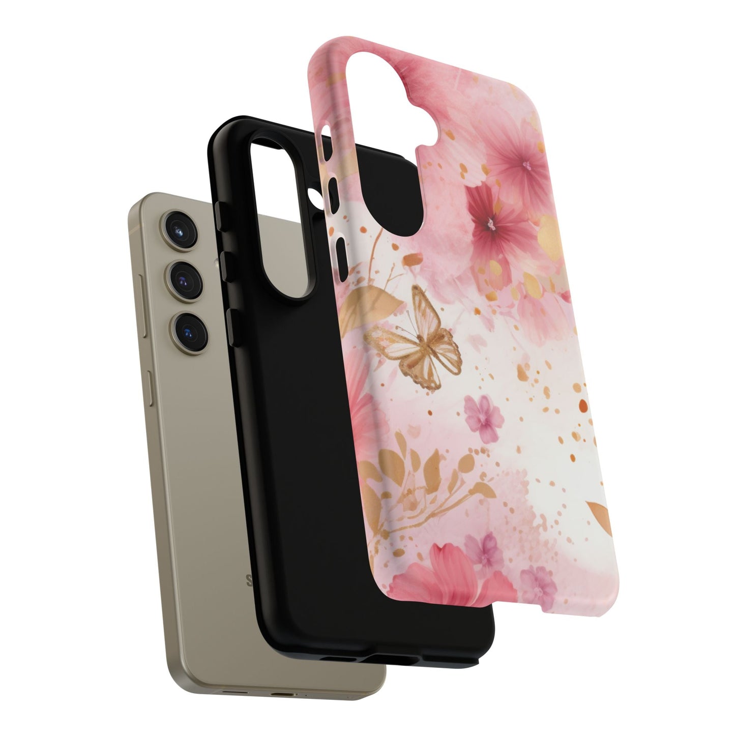 Blush Pink Floral Butterfly - Samsung Galaxy Case - BOGO Cases
