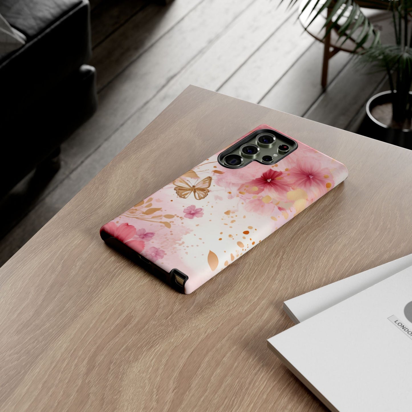 Blush Pink Floral Butterfly - Samsung Galaxy Case - BOGO Cases