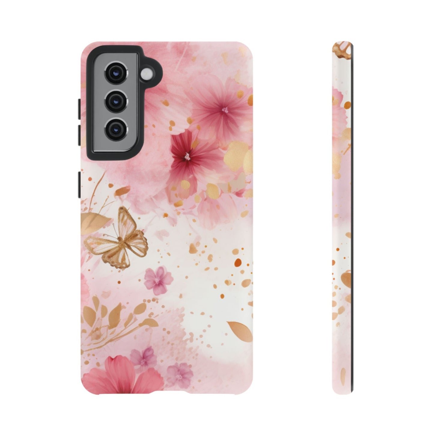 Blush Pink Floral Butterfly - Samsung Galaxy Case - BOGO Cases