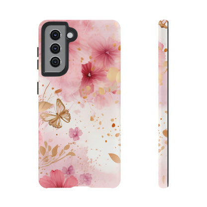 Blush Pink Floral Butterfly - Samsung Galaxy Case - BOGO Cases