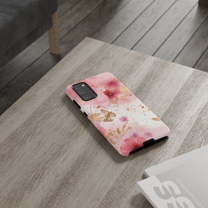Blush Pink Floral Butterfly - Samsung Galaxy Case - BOGO Cases