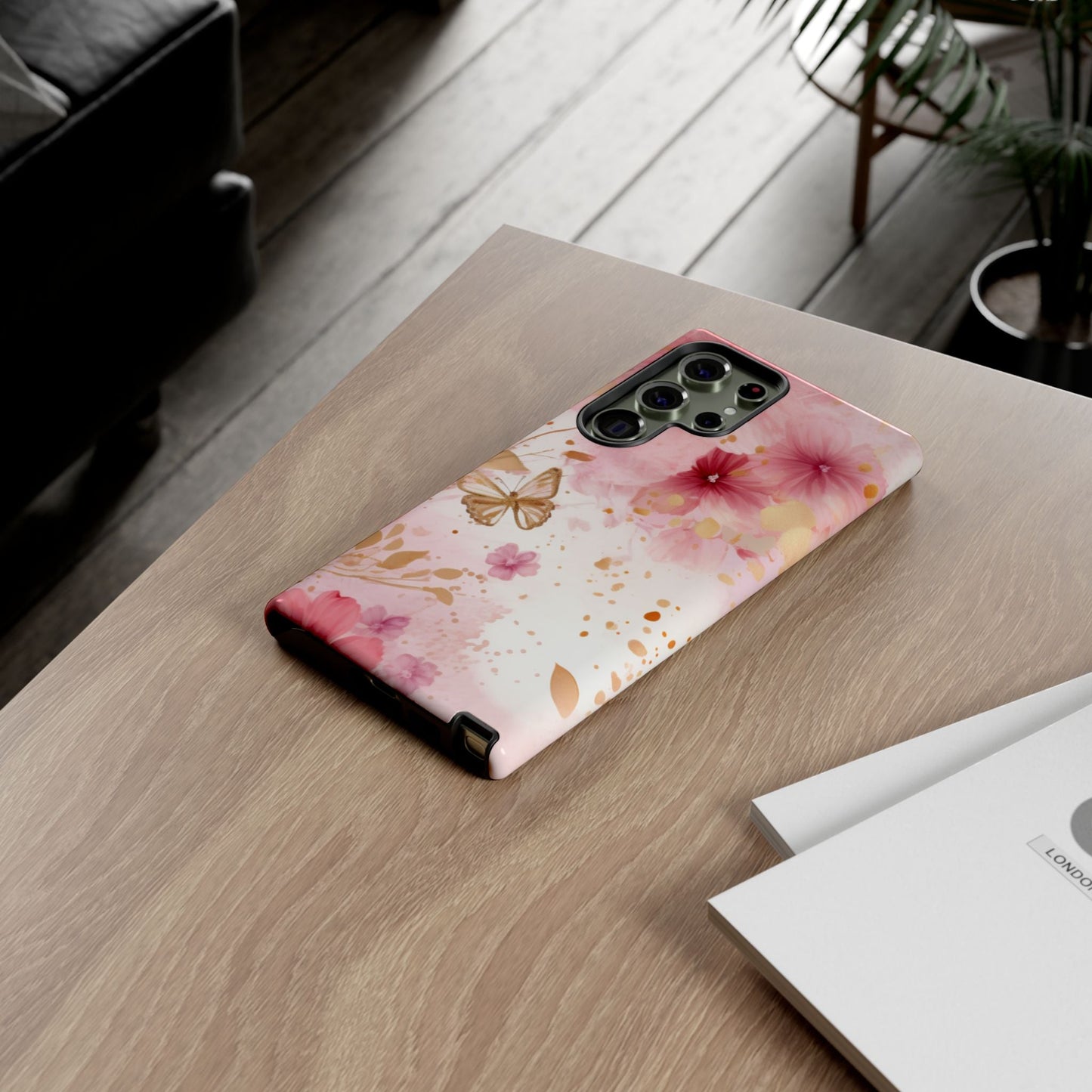 Blush Pink Floral Butterfly - Samsung Galaxy Case - BOGO Cases