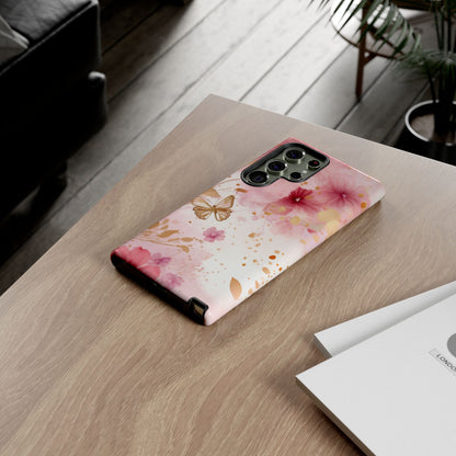 Blush Pink Floral Butterfly - Samsung Galaxy Case - BOGO Cases