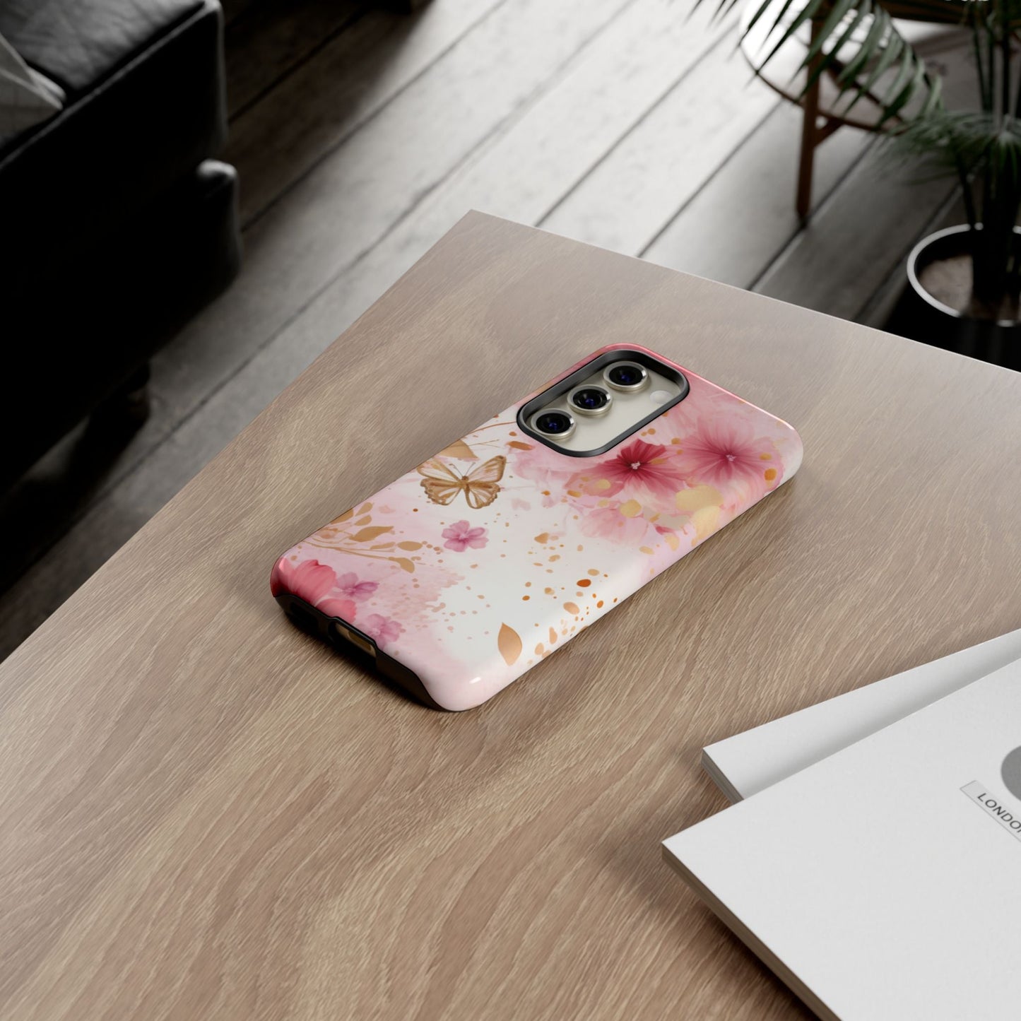 Blush Pink Floral Butterfly - Samsung Galaxy Case - BOGO Cases