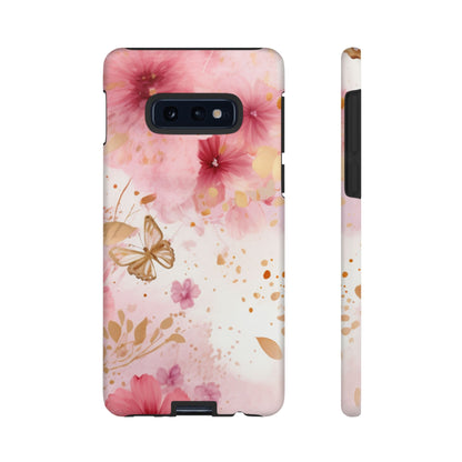 Blush Pink Floral Butterfly - Samsung Galaxy Case - BOGO Cases