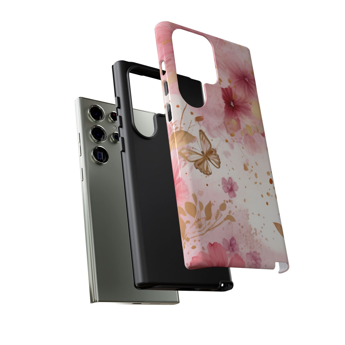 Blush Pink Floral Butterfly - Samsung Galaxy Case - BOGO Cases
