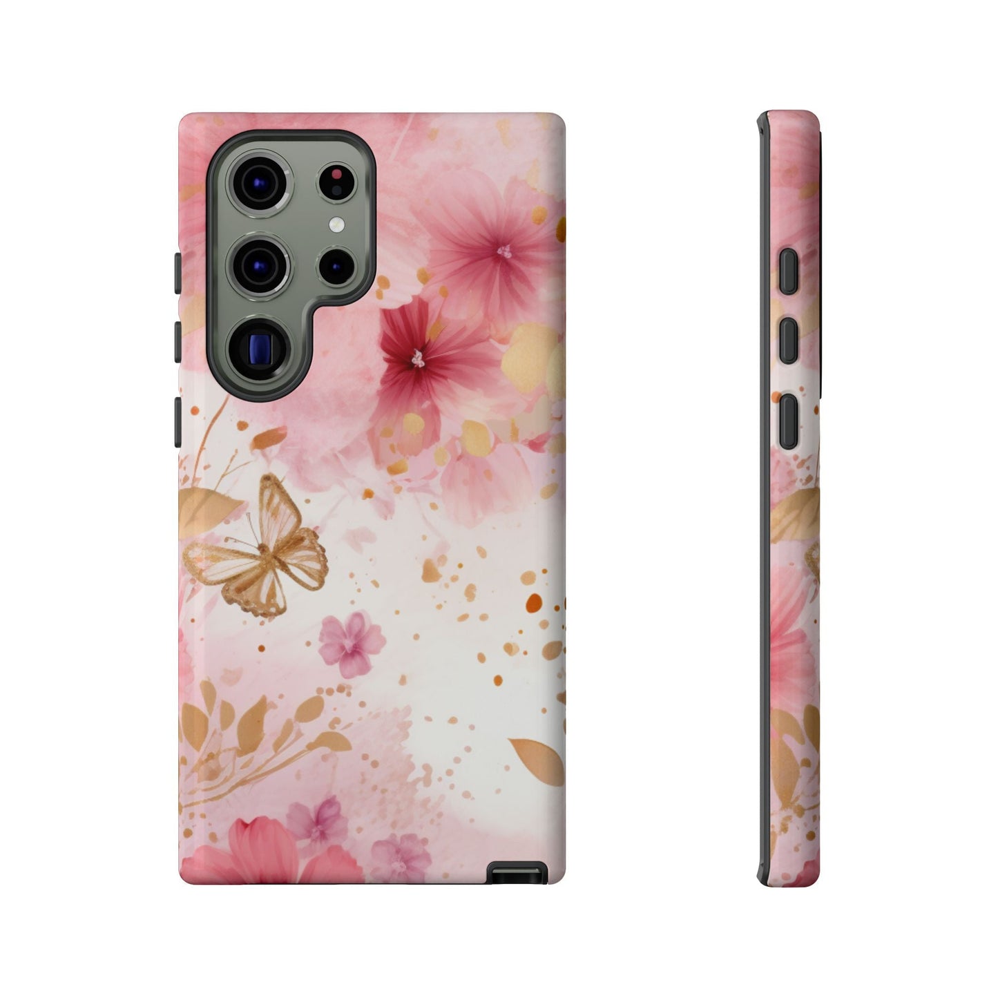 Blush Pink Floral Butterfly - Samsung Galaxy Case - BOGO Cases