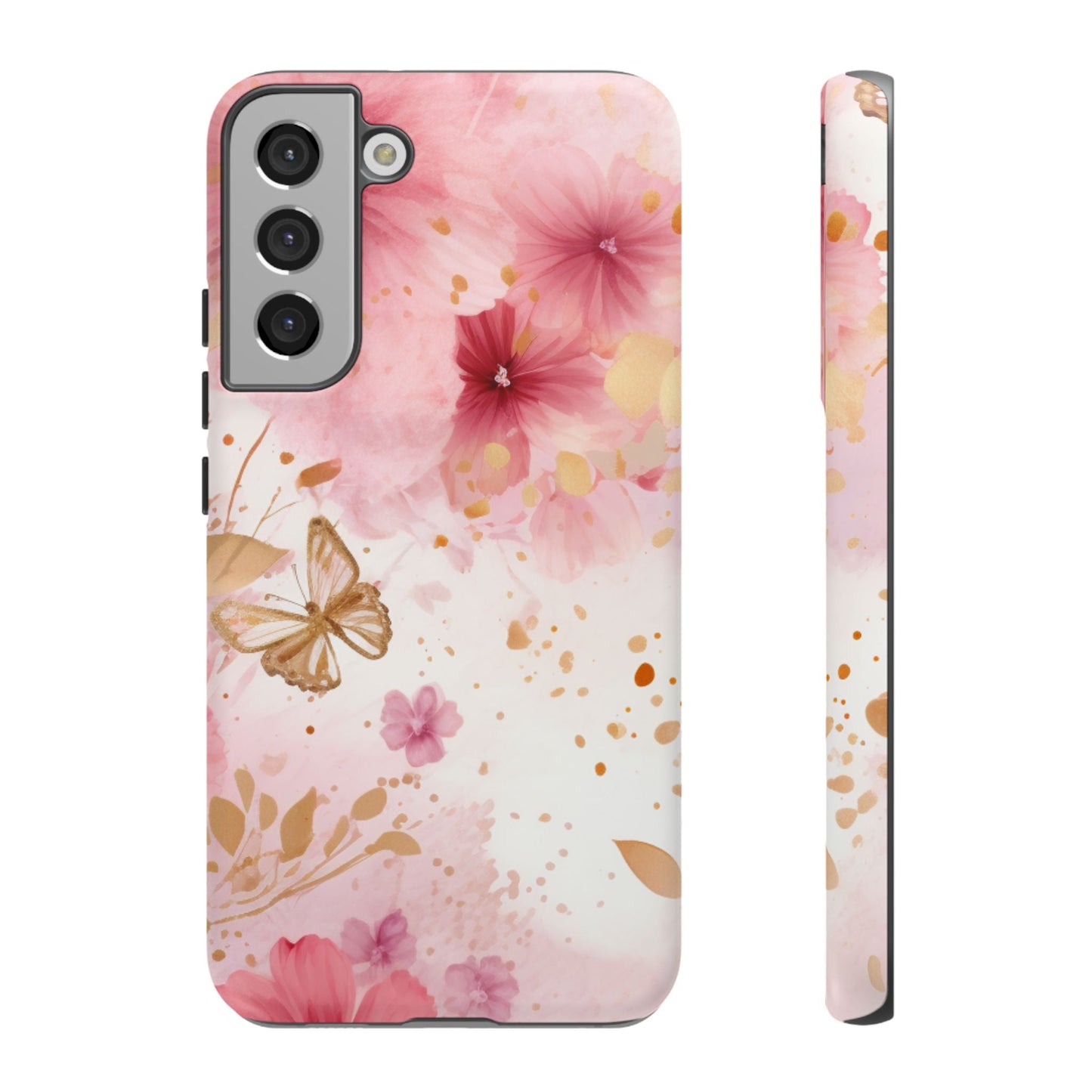 Blush Pink Floral Butterfly - Samsung Galaxy Case - BOGO Cases