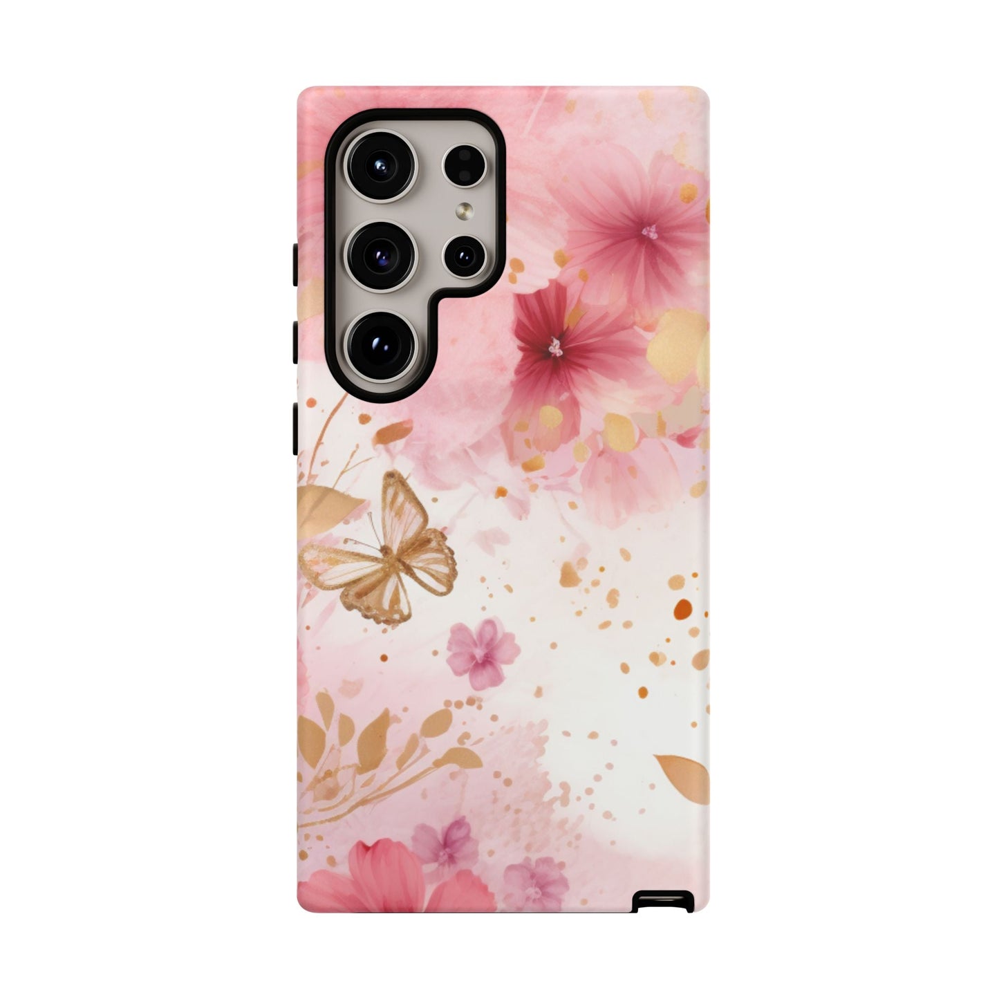 Blush Pink Floral Butterfly - Samsung Galaxy Case - BOGO Cases