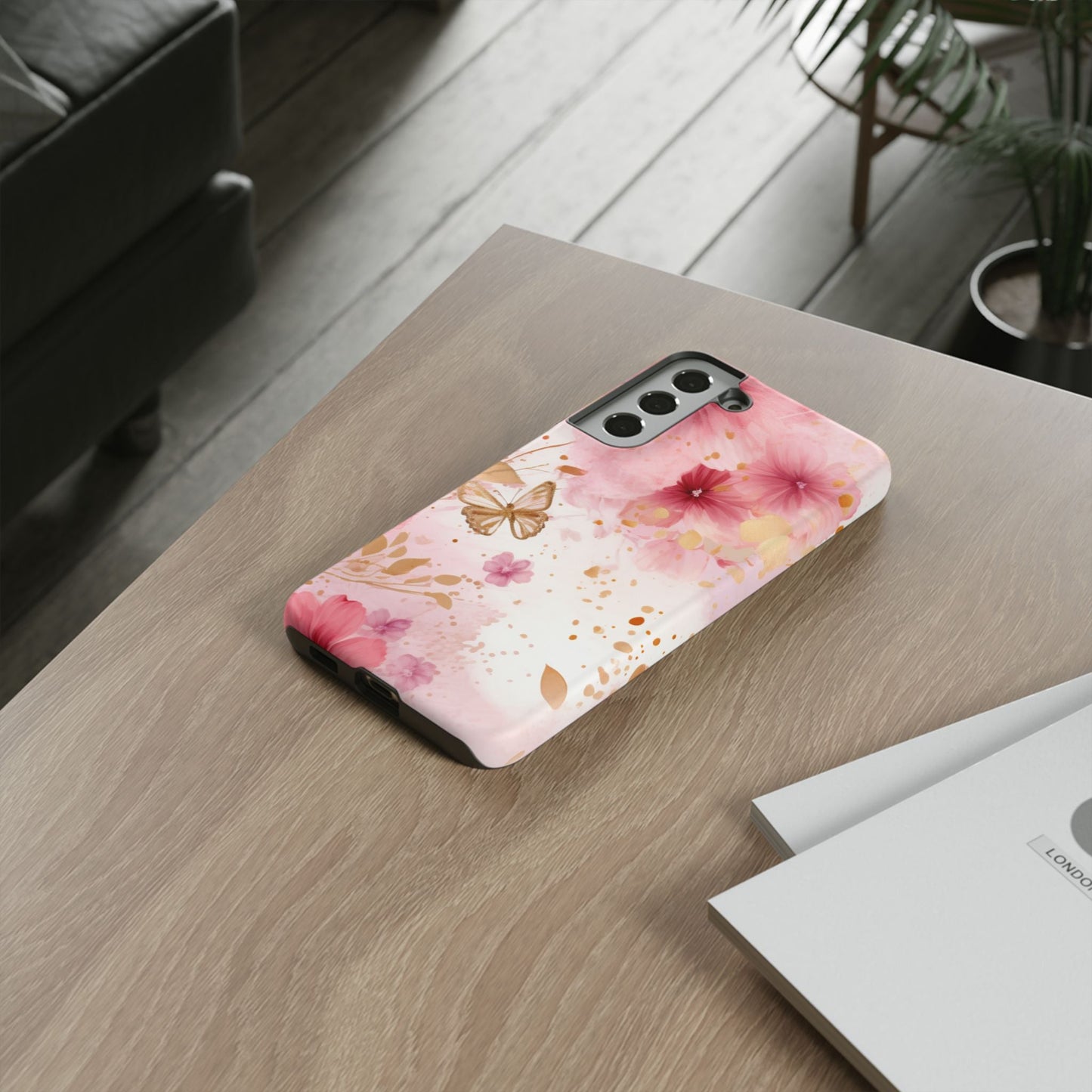 Blush Pink Floral Butterfly - Samsung Galaxy Case - BOGO Cases