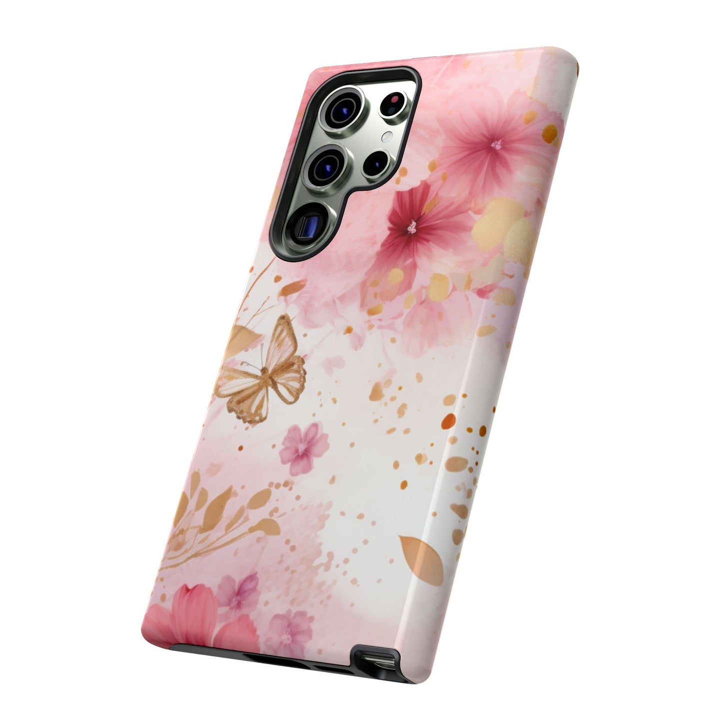 Blush Pink Floral Butterfly - Samsung Galaxy Case - BOGO Cases