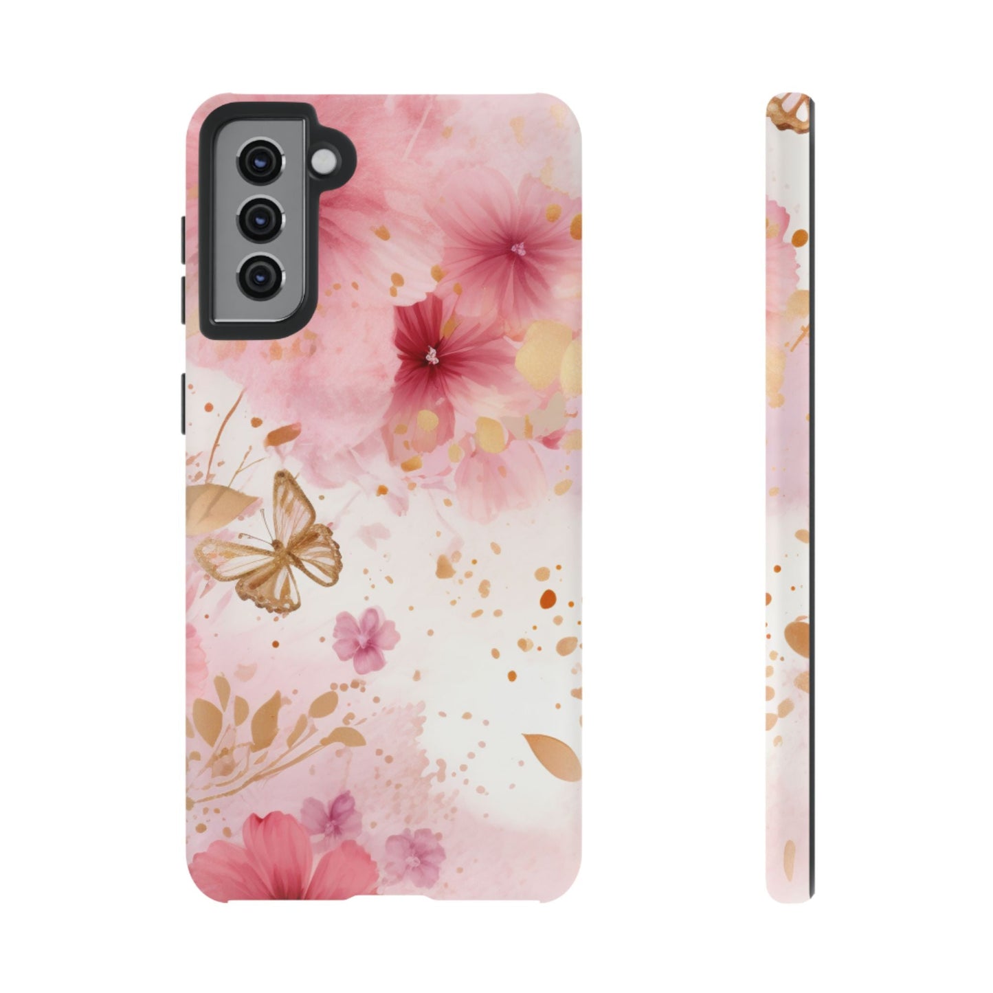 Blush Pink Floral Butterfly - Samsung Galaxy Case - BOGO Cases