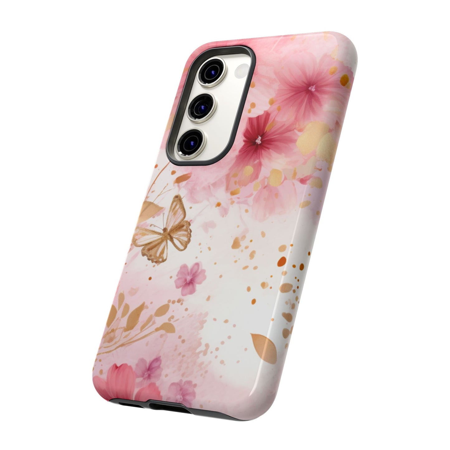 Blush Pink Floral Butterfly - Samsung Galaxy Case - BOGO Cases