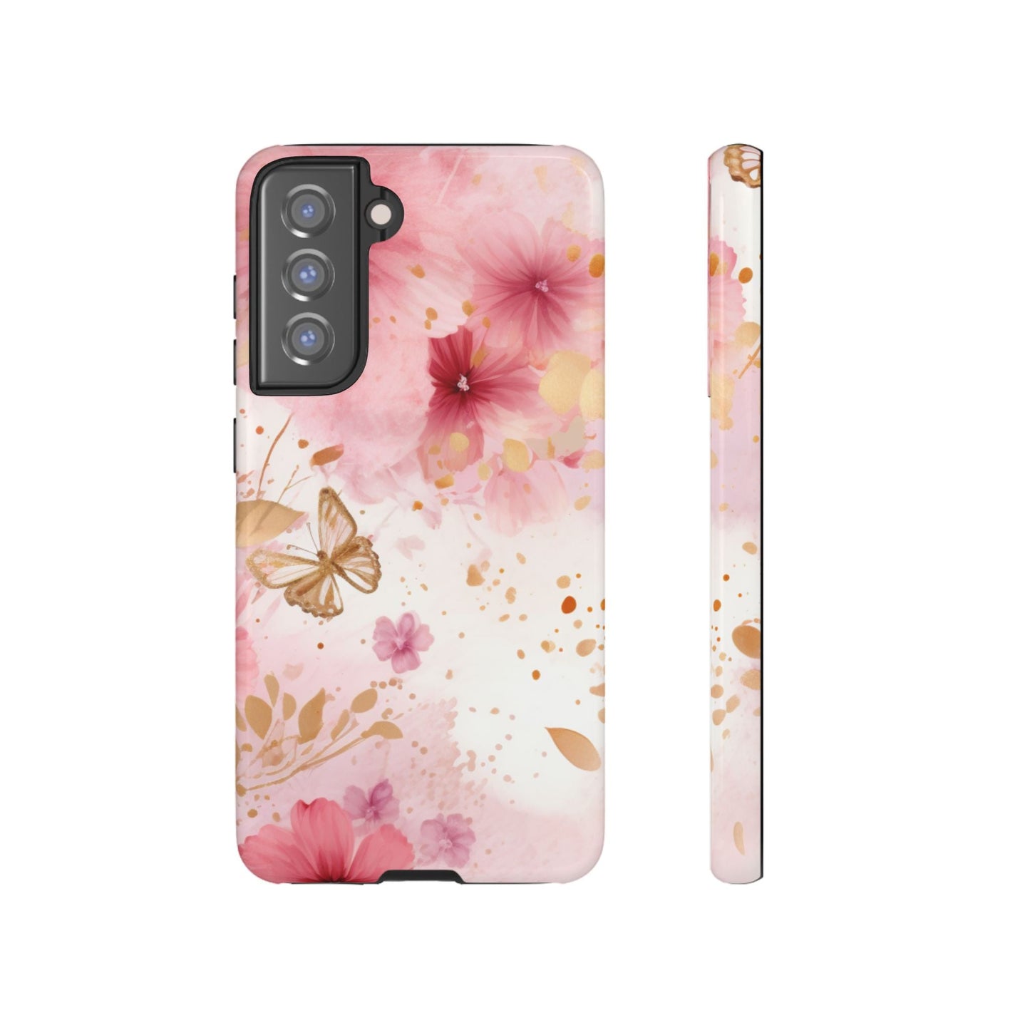 Blush Pink Floral Butterfly - Samsung Galaxy Case - BOGO Cases