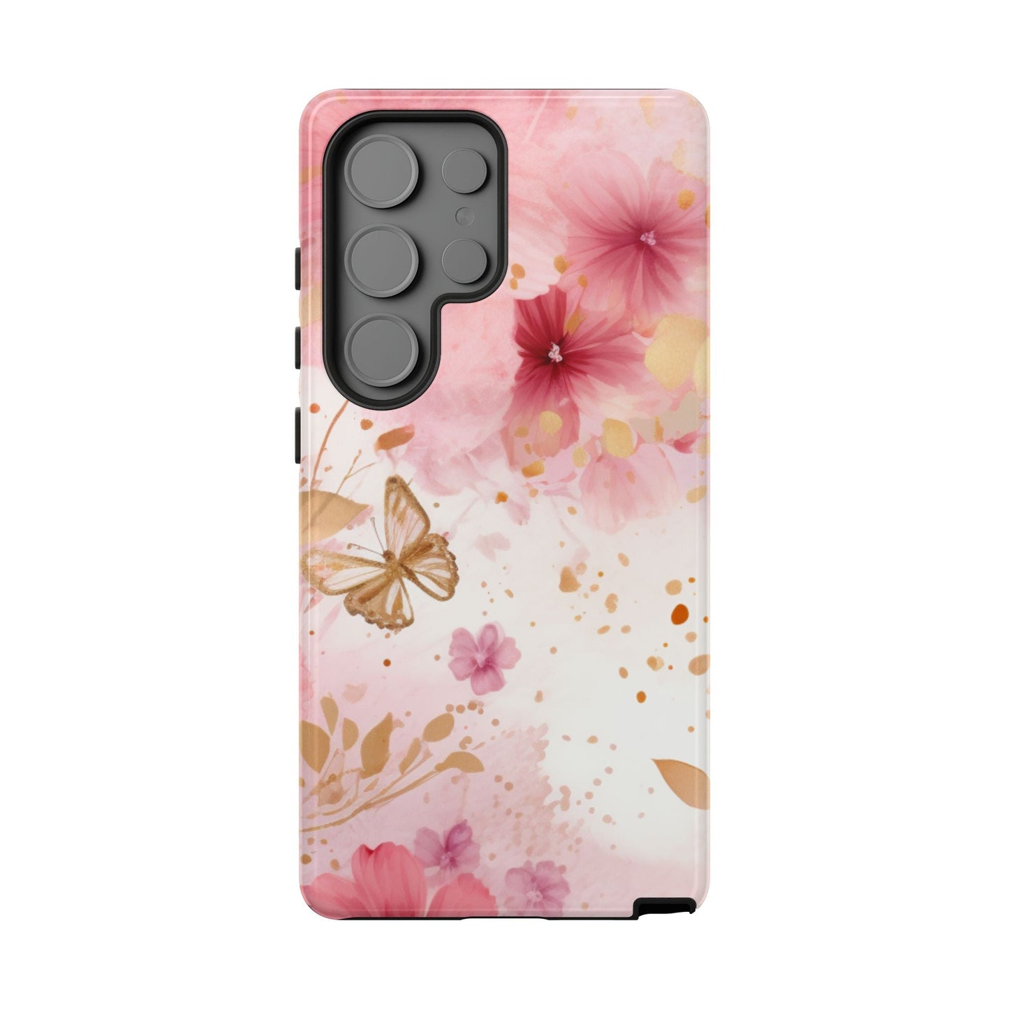 Blush Pink Floral Butterfly - Samsung Galaxy Case - BOGO Cases