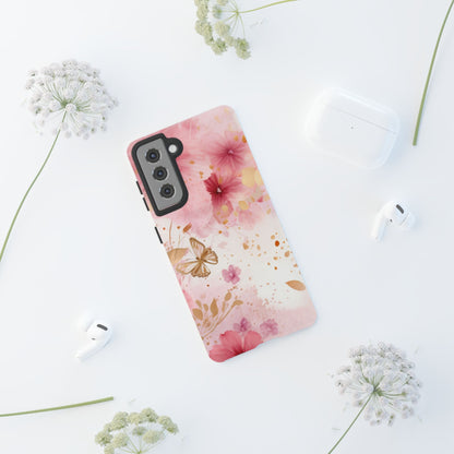 Blush Pink Floral Butterfly - Samsung Galaxy Case - BOGO Cases