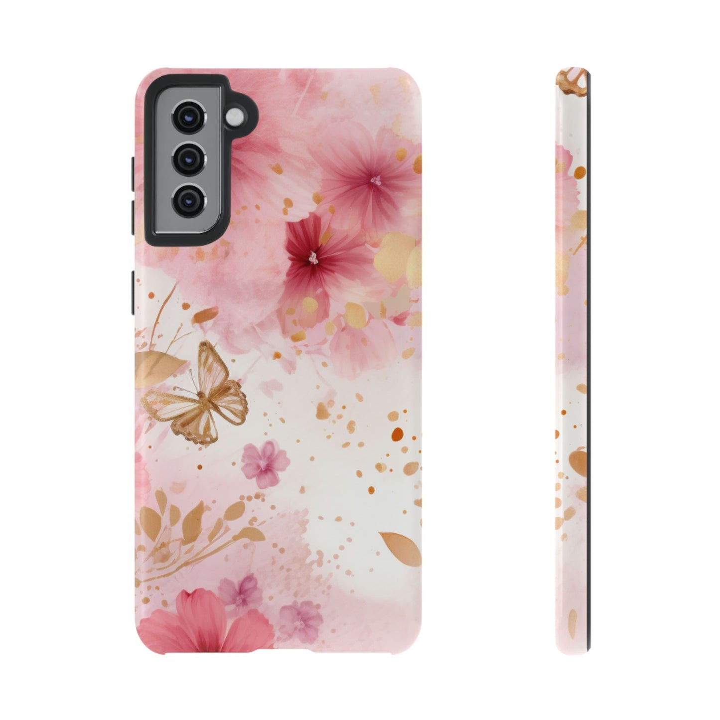 Blush Pink Floral Butterfly - Samsung Galaxy Case - BOGO Cases