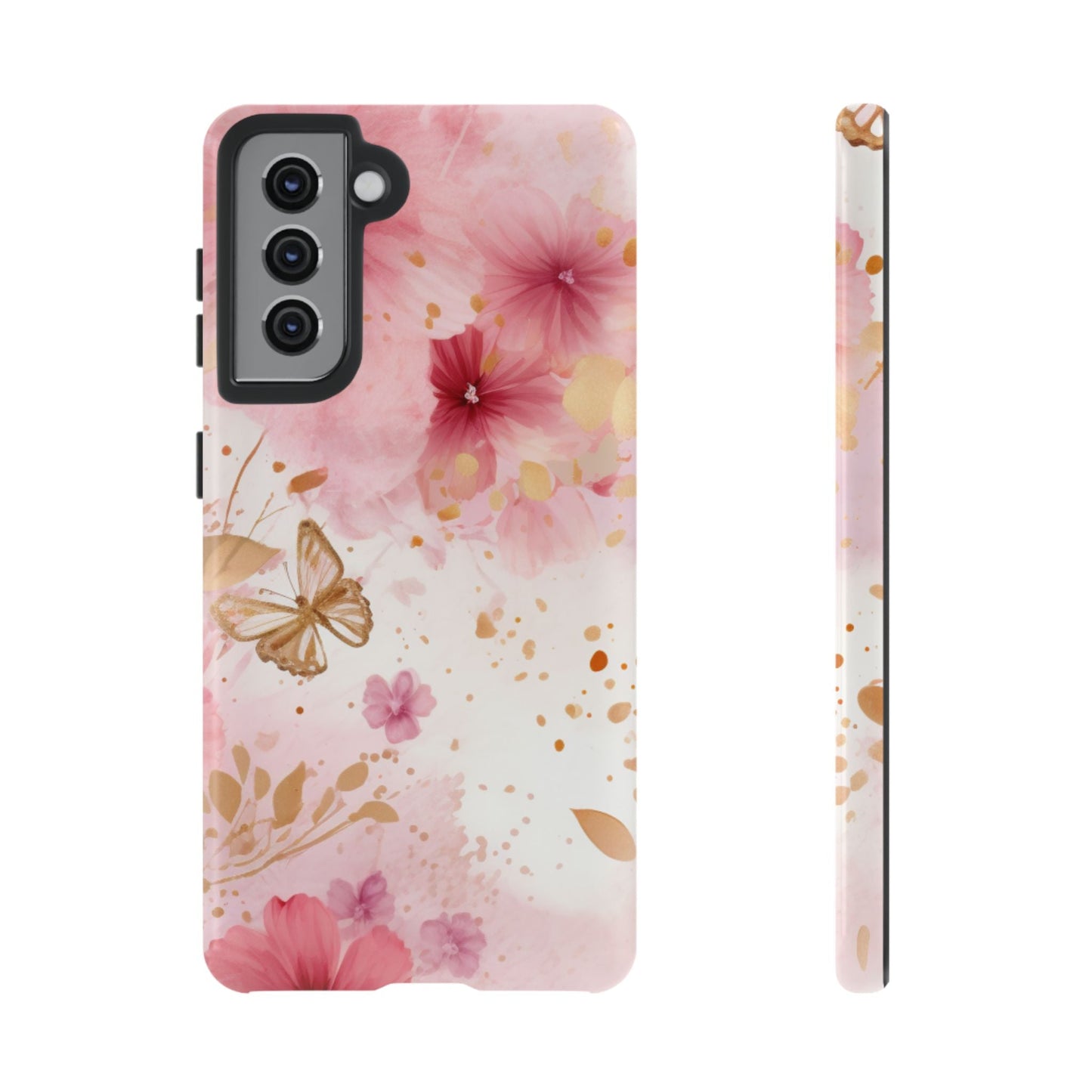 Blush Pink Floral Butterfly - Samsung Galaxy Case - BOGO Cases
