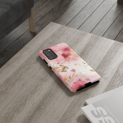 Blush Pink Floral Butterfly - Samsung Galaxy Case - BOGO Cases