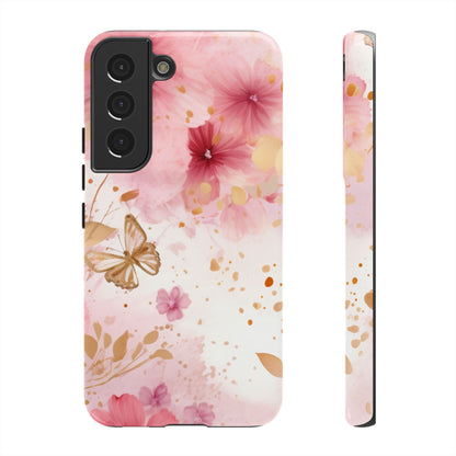 Blush Pink Floral Butterfly - Samsung Galaxy Case - BOGO Cases