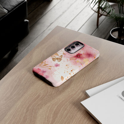 Blush Pink Floral Butterfly - Samsung Galaxy Case - BOGO Cases