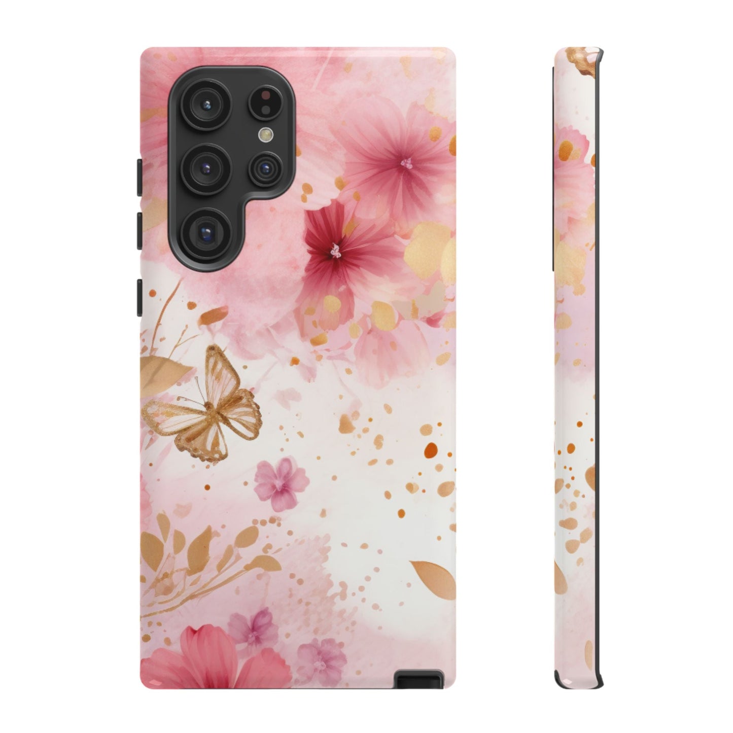Blush Pink Floral Butterfly - Samsung Galaxy Case - BOGO Cases