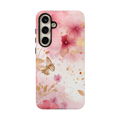 Blush Pink Floral Butterfly - Samsung Galaxy Case - BOGO Cases