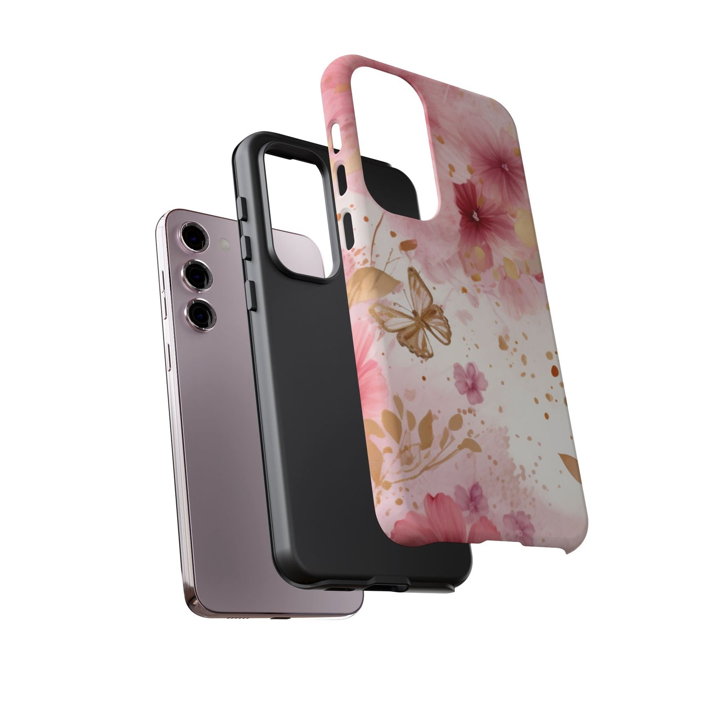 Blush Pink Floral Butterfly - Samsung Galaxy Case - BOGO Cases